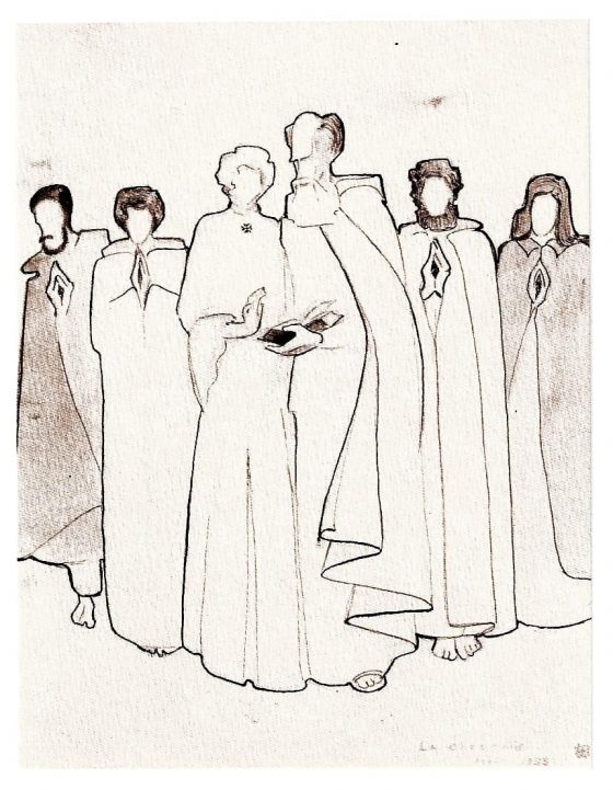 Disegno di La Caille: Preghiera