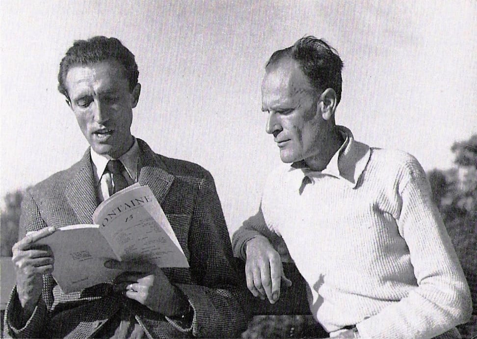 With Luc Dietrich, author of an article on Lanza in Fontaine (1942)