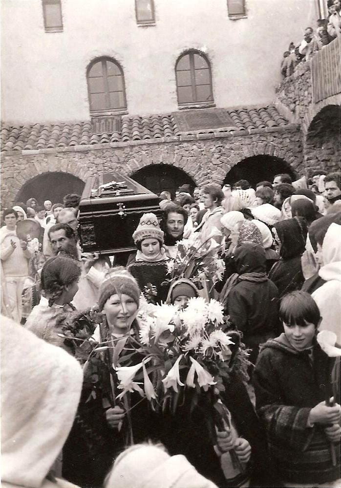 Lanza del Vasto - The burial of Lanza del Vasto (La Borie-Noble, January 10, 1981).