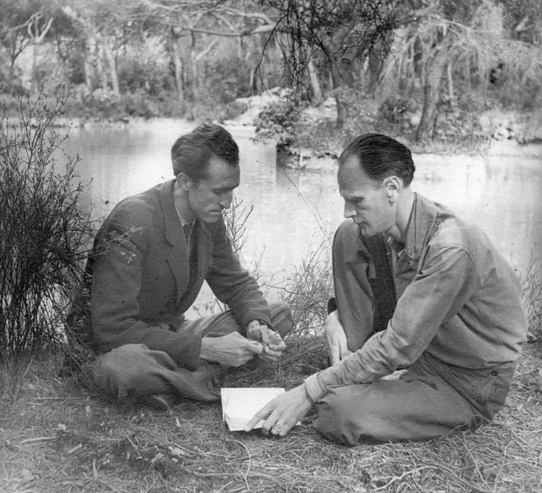 Lanza advising his young friend Luc Dietrich