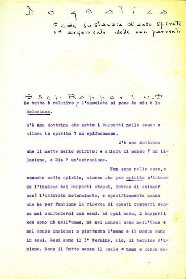 Beginning of the 1928 thesis Lanza del Vasto