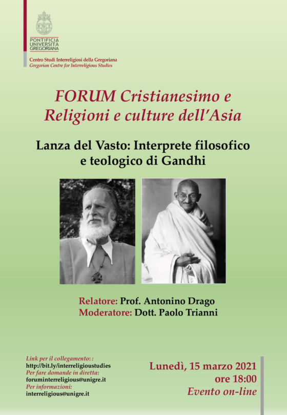 Rencontre universitaire à Rome : "Lanza del Vasto, interprète de Gandhi"